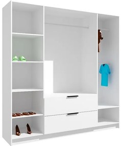 VISTA gardróbszekrény tükörrel, 200x215 cm, artisan tölgy/grafit