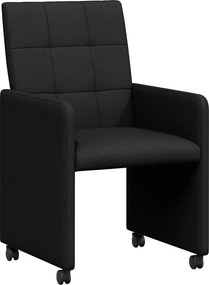 vidaXL Kerekes Étkező Székek 2 pcs Fekete 58 x 65 x 94 cm szövet
