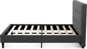 Kárpitozott franciaágykeret szürke szövet – BED-M180