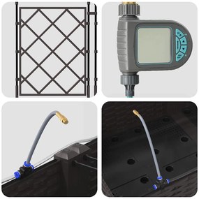 Kerti ültetők Barna 120 x 120 x 126 cm Acél