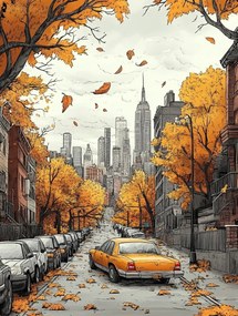 Canvas Vászonkép New York Város Usa Manhattan Utca Ősz 60x80