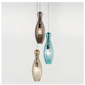 SIRU- Csillár zsinóron BIRILLO 3xE14/40W/230V barna/türkiz/bézs Velencei üveg