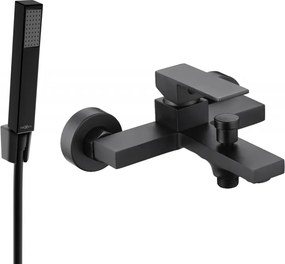 Mexen Uno R77 kádtöltő csaptelep zuhanykészlettel, fekete - 7143R77-70