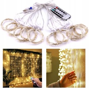 Usb Fényfüggöny 3m X 3m 300 Led Fehér Meleg