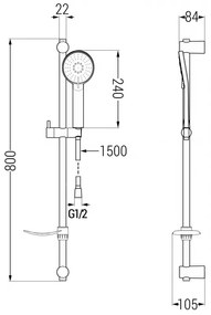 Mexen Royo fürdőszett DF40, fekete - 72213DF40-70