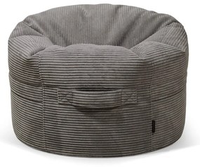 Sötétszürke kordbársony gyerek babzsákfotel Roll 80 – SLOWDOWN