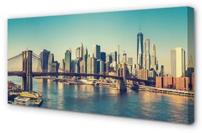 Canvas képek Panorama híd folyó 100x50 cm