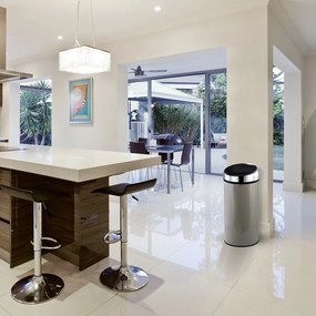 Szürkésbarna acél érintésre nyíló szemetes 30 l – MSV