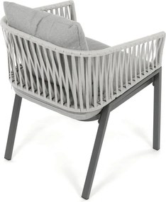 Kerti szék, fém, polyrattan, szürke, AZC-S1430 GREY