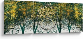 Kép - Szarvas a zöld erdőben (órával) (90x30 cm)