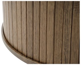 Barna kerek dohányzóasztal tölgyfa dekorral ø 90 cm Nola – Unique Furniture