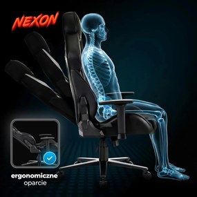 Gaming forgószék fekete/fehér színben. NEXON