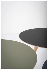 Arp tölgyfa tárolóasztal fekete asztallappal, ⌀ 55 cm - Gazzda