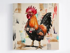 Vászonkép Canvas Grafika Pop Art Kollázs Mix-média Kakas Madár 40x40