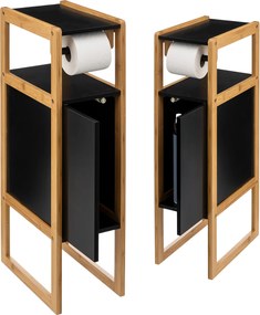 Keskeny WC-papír szekrény Natureo bambusz fogantyúval fekete bambusz