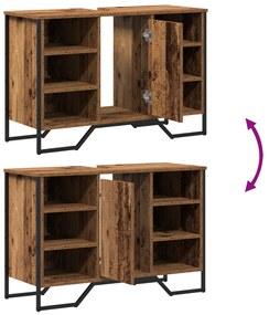Fürdőszobai Mosdószekrény Régi Fa 91x35x60 cm Felületkezelt Fa