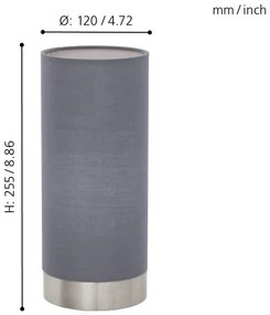 Eglo 95119 - Dimmelhető asztali lámpa PASTERI 1xE27/60W/230V