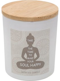 Illatgyertya Soul Happy, pamut illatú, 7 x 8,5 cm, 300 g, fehér