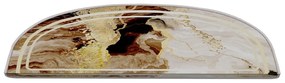 Barna-krémszínű lépcsőszőnyeg szett 16 db-os 20x65 cm Golden Marble – Vitaus
