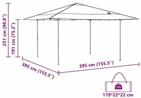 Pop-up napernyő sátor Kék 400 x 400 cm szövet