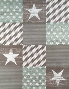 Szőnyeg 160x230 Csillag Menta Barna Szőtt