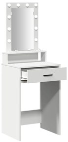 LED világítású sminkasztal Fehér 50x41x140 cm