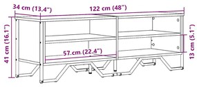 fekete szerelt fa TV-szekrény 122 x 34 x 41 cm