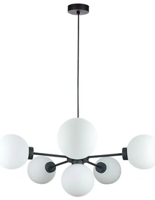 Keter Lighting Csillár zsinóron KALIOPE 6xE14/50W/230V fekete/fehér KE0163