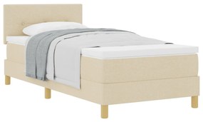 Box Spring Ágy Matraccal Krém 90x190 cm Szövet