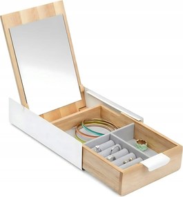 Ékszertartó, natúr, zárható, Reflexion visszapillantó tükörrel