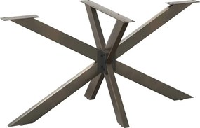 vidaXL étkezőasztal pók alakú fekete acél láb 150x78x(72-73) cm