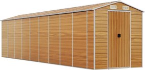vidaXL világosbarna horganyzott acél kerti fészer 191 x 810 x 198 cm
