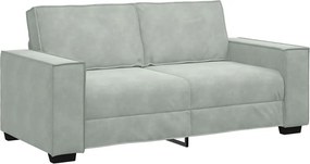 vidaXL kétszemélyes világosszürke bársony kanapé 180x78x84 cm