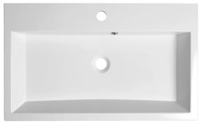 Sapho - ORINOKO pulton elhelyezhető mosdó 70x42 cm, márvány/fehér