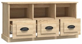 sonoma tölgy színű szerelt fa TV-szekrény 100x35x50 cm