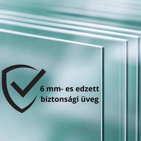 Stuxi Nizza Black 100x70 cm aszimmetrikus két tolóajtós zuhanykabin 6 mm vízlepergető biztonsági üveggel, fekete elemekkel, 190 cm magas