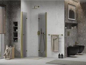 Mexen Lima Duo zuhanykabin összecsukható 90 x 90 cm, átlátszó, arany - 856-090-090-50-00-02
