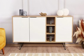 Konzolasztal Clara Console - Oak, Fehér
