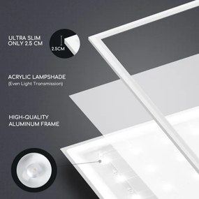 Aigostar - LED mennyezeti panel 40W, 230V, 6500K, 60x60 cm, fehér