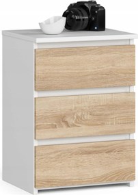 Éjjeliszekrény 40 cm CL3 fehér-sonoma éjjeli asztal Akd