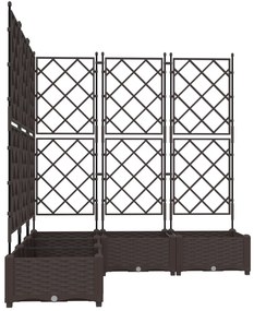 Kerti Virágágyás Trellis-szel 5 db Barna 120x120x125,5 cm