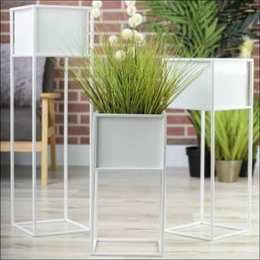 Virágállvány 50x24 cm, fehér