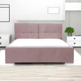 Kárpitozott ágy tárolóval és FOLLER matraccal 160x200 cm Rózsaszín