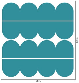 PIPPER. Textil öntapadó tapéta - Mini Ív - Kék-zöld színű Szín: Sápadt