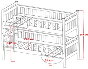 Gyerekágy 90 x 200 cm KARLA (ágyráccsal és tárolóhellyel) (fehér). 1013313