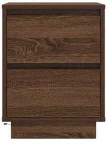 2 db barna tölgyfa éjjeliszekrények LED világítással 38x34x50cm