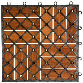 Casaria® Fa csempe akác mozaik - készlet 11, 30x30cm
