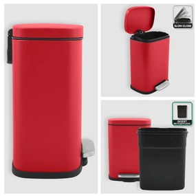 Piros acél pedálos szemetes 5 l Akira – Spirella