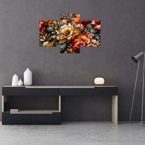 Kép - Narancs-vörös virágok (90x60 cm)