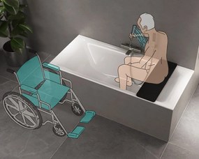 Polysan Sapho, UNIVERZÁLIS fürdőülés, 70x25 cm, fekete